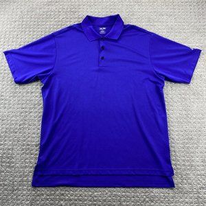 Adidas Golf Shirt Men Large L Purple Sports Activewear Golfing Embroidered Logo